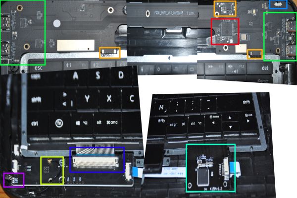 Die PCB-s der Shiftkeys tastatur